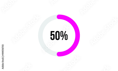 Circle Percentage Diagrams Showing 50% Ready-to-use for web Design, user interface (UI) or Infographic - Indicator with Pink © Zubair
