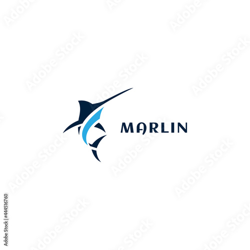 marlin fish logo design. logo template