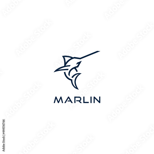marlin fish logo design. logo template
