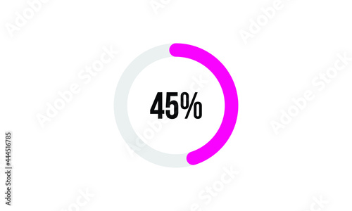 Circle Percentage Diagrams Showing 45% Ready-to-use for web Design, user interface (UI) or Infographic - Indicator with Pink © Zubair