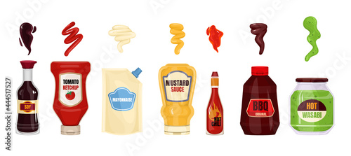 Sauce Bottles Realistic Composition