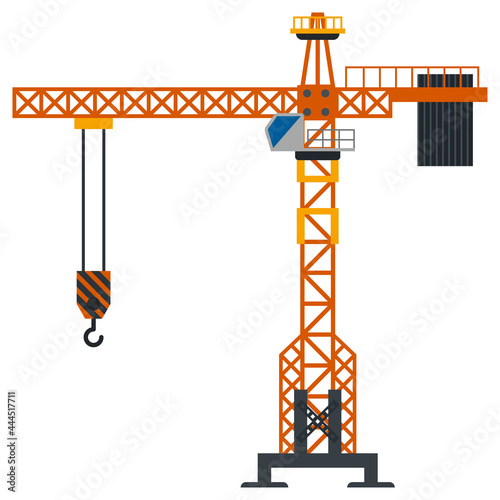 Tower crane build machine illustration