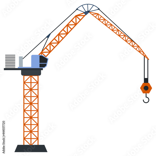 Tower crane build machine illustration
