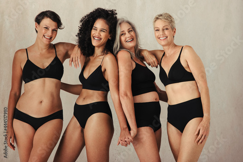 Different women of all ages celebrating their natural bodies Fototapeta