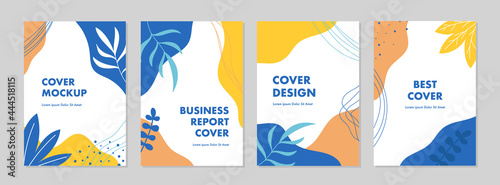 Set of abstract creative artistic templates with spring season concept. Universal cover Designs for Annual Report, Brochures, Flyers, Presentations, Leaflet, Magazine.