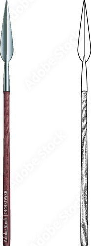 African Zulu assegai spear shield and club