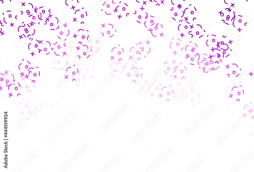 Light Purple vector background with math elements.