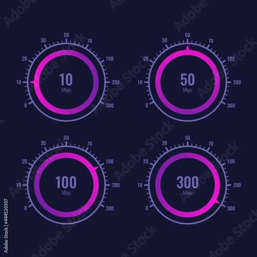 Speedometer internet speed level indicator vector design