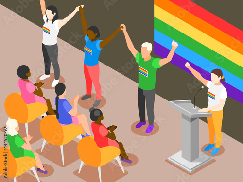 International Day Against Homophobia Isometric Illustration