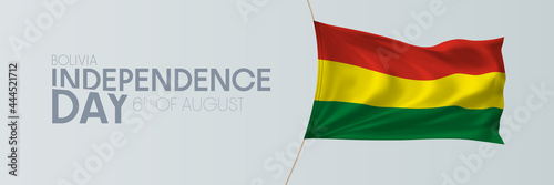 Bolivia independence day vector banner  greeting card.