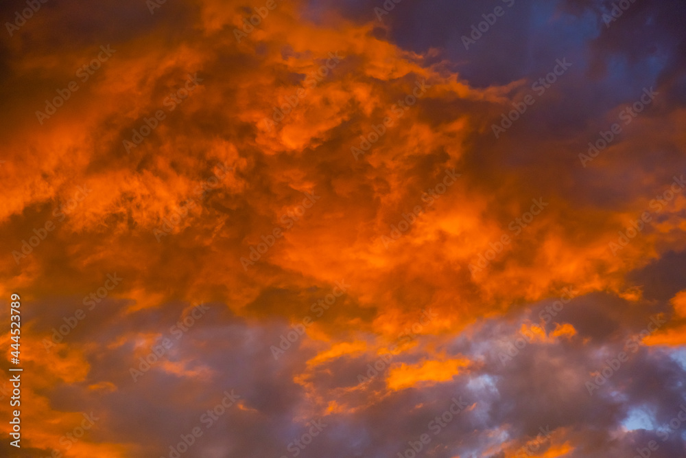colorful and dramatic sunset sky