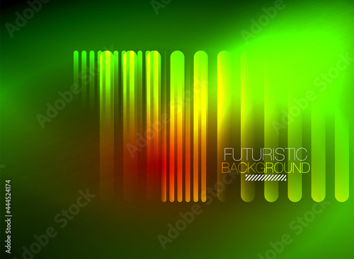 Bright neon color techno abstract background  shiny glowing neon lines in the dark background