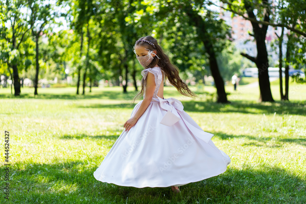 girl in a dress in the park