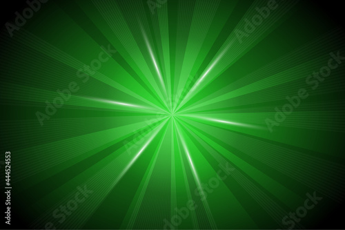 緑の放射状背景　Radial abstract ray background green