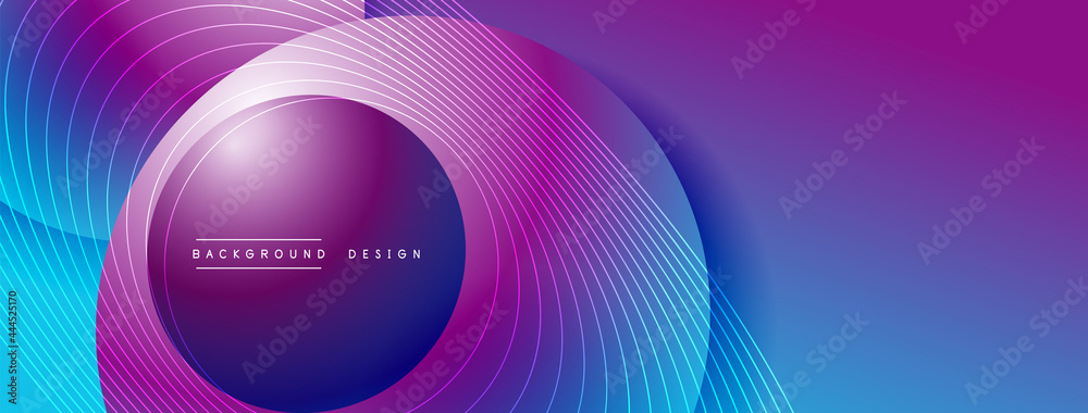 Gradient circles with shadows. Vector techno abstract background. Modern overlapping forms wallpaper background, design template Gradient circles with shadows. Vector techno abstract background. Modern overlapping forms wallpaper background, design template