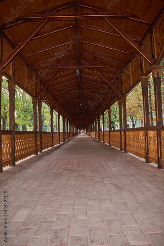 Colonnade walkway in Buzias, Romania