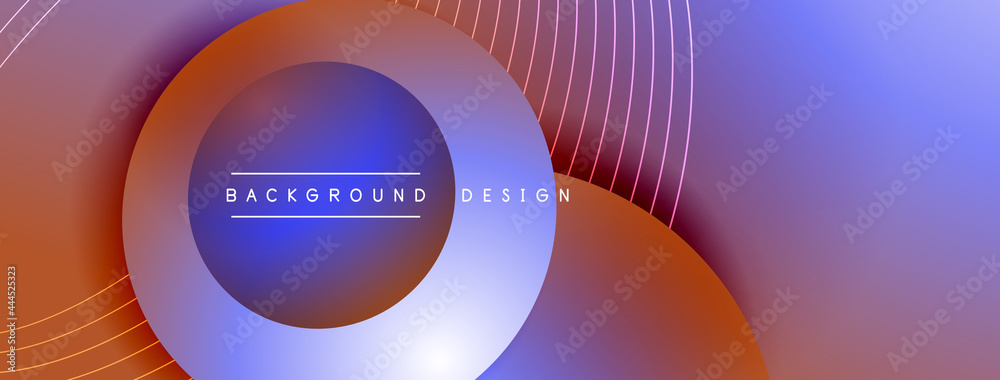 Gradient circles with shadows. Vector techno abstract background. Modern overlapping forms wallpaper background, design template Gradient circles with shadows. Vector techno abstract background. Modern overlapping forms wallpaper background, design template