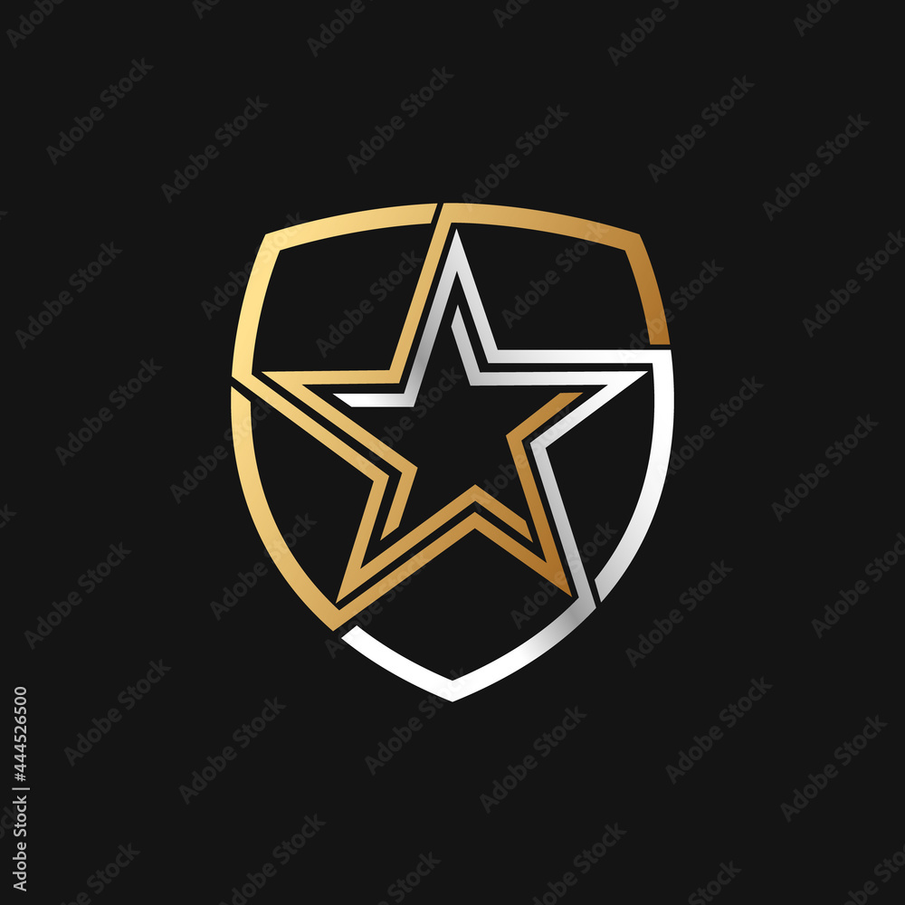 Abstract Star Logo icon Design Vector template. Star Logo with Shield design concept. Star Logo icon vector design template for business, branding, company, website, symbol, corporate, logo. Abstract Star Logo icon Design Vector template. Star Logo with Shield design concept. Star Logo icon vector design template for business, branding, company, website, symbol, corporate, logo.