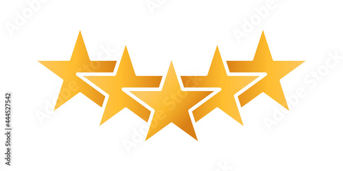 Customer review rating icon vector illustration. 5 star rating icon vector design template. Review Rating with Five Star vector icon flat design for website, symbol, logo, sign, mobile, app, UI.