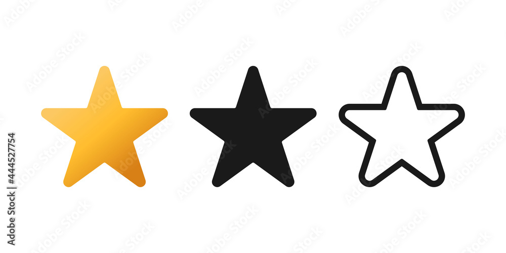 Set of Star icon vector illustration template. Star icon design collection. Star vector design isolated on white background. Star vector icon flat design for website, symbol, logo, sign, app, UI. Set of Star icon vector illustration template. Star icon design collection. Star vector design isolated on white background. Star vector icon flat design for website, symbol, logo, sign, app, UI.