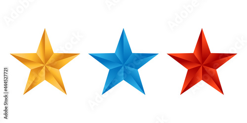 Set of Star icon vector illustration template. Star icon design collection. Star vector design isolated on white background. Star vector icon flat design for website, symbol, logo, sign, app, UI.