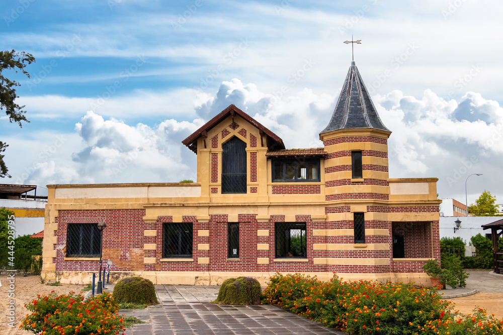 View of saddlery of equestrian school