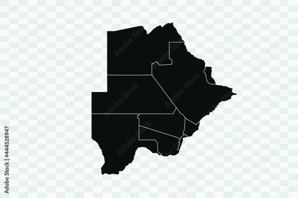 Botswana Map map black Color on Backgound Png