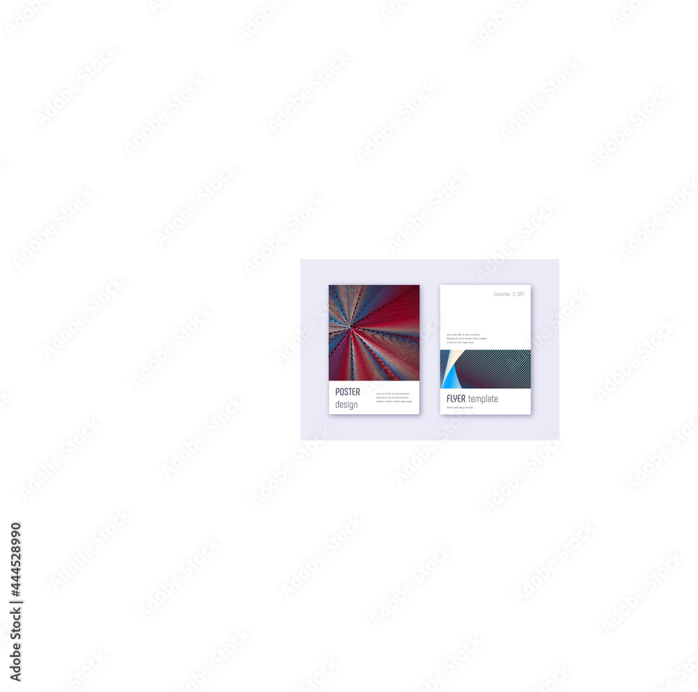 Minimalistic cover design template set. Red white