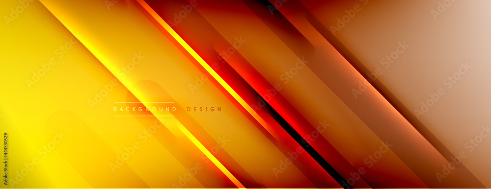 Abstract background - lines composition created with lights and shadows. Technology or business digital template. Trendy simple fluid color gradient abstract background with dynamic