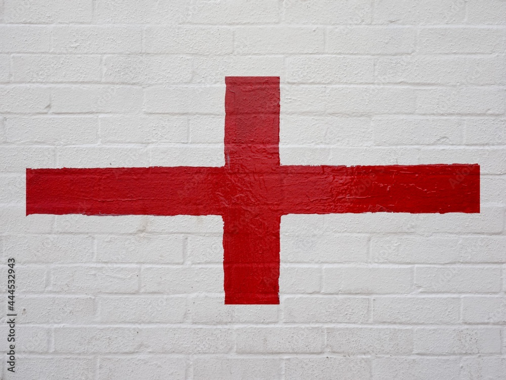 English Flag of England painted on wall English Flag of England painted on wall