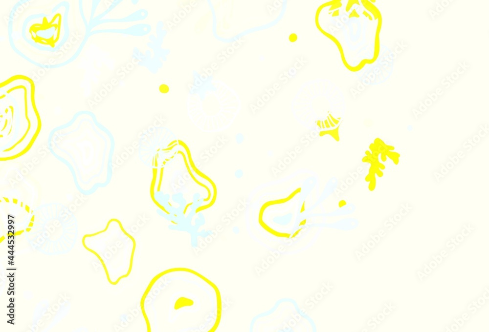 Fototapeta premium Light Blue, Yellow vector pattern with random forms.