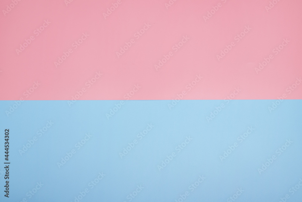 Blue and pink paper background. copy space.