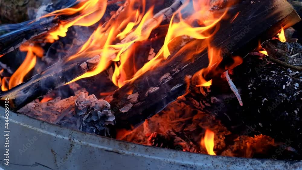 bonfire. Burning firewood background.Flames and sparks bonfire. Burning firewood background.Flames and sparks