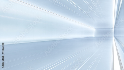 Fototapeta Naklejka Na Ścianę i Meble -  uturistic tunnel with light. Abstract Spaceship corridor. Future interior background, sci-fi science concept. 3D rendering