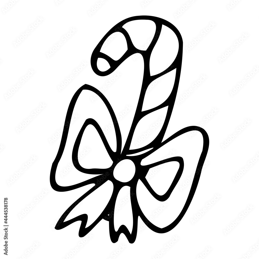Vector illustration of New Year's swirling candy with bow. Vector illustration of New Year's swirling candy with bow.