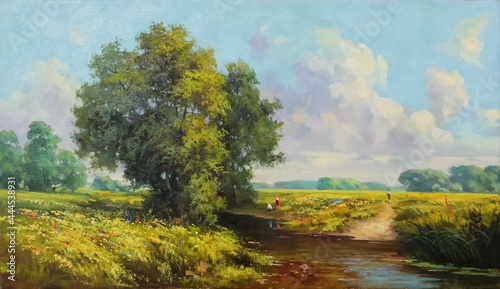 landscape with river and trees photo