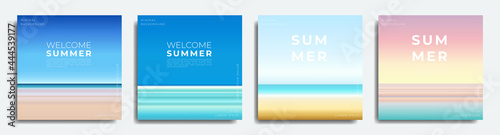 Abstract summer background bundle, gradient with summer, beach, sea colors