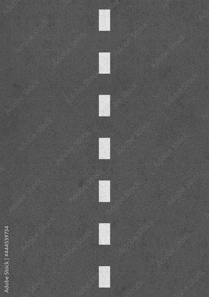 Fototapeta premium 白い破線のある車道のイラスト