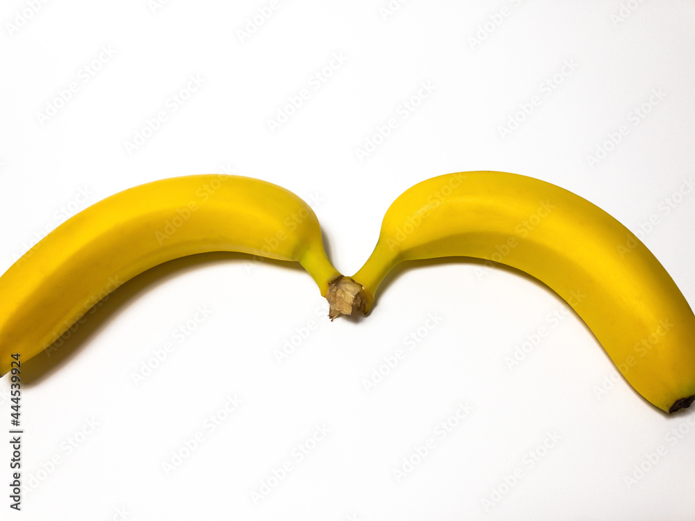 two banana isolated on white background
