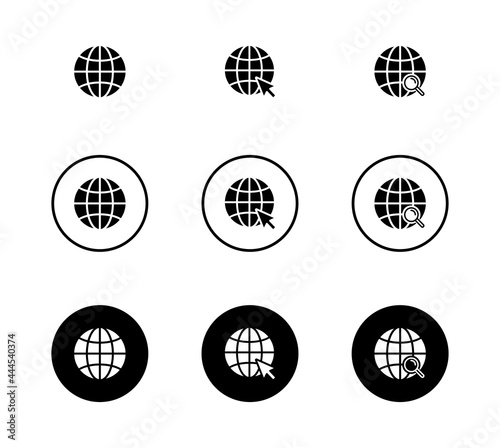 Globe icon set, Go to web icon. web icon vector 