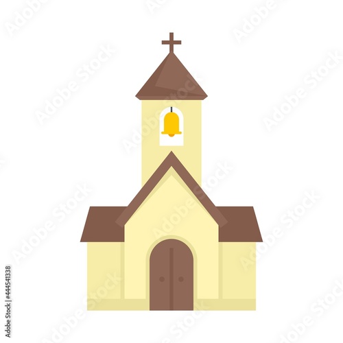 City chapel icon flat isolated vector