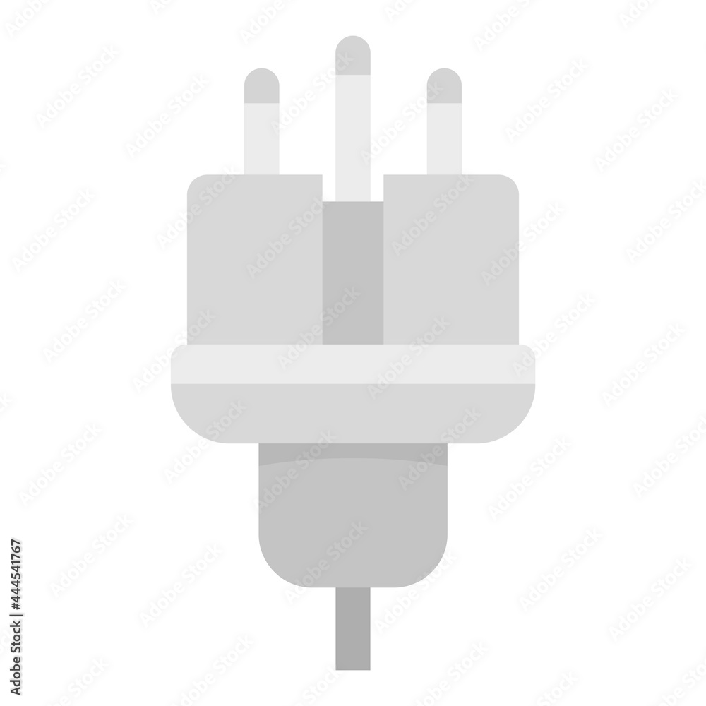 Electric wire plug icon flat isolated vector Electric wire plug icon flat isolated vector