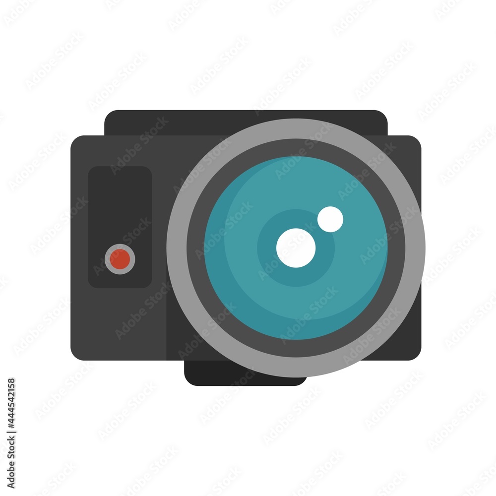 Fish eye action camera icon flat isolated vector Fish eye action camera icon flat isolated vector