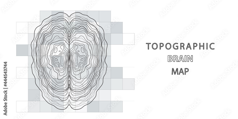 Abstract topographic map of human brain. Conceptual of creative and
