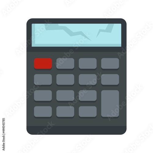 Broken calculator icon flat isolated vector