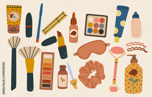 Various cosmetics and care and make-up products.