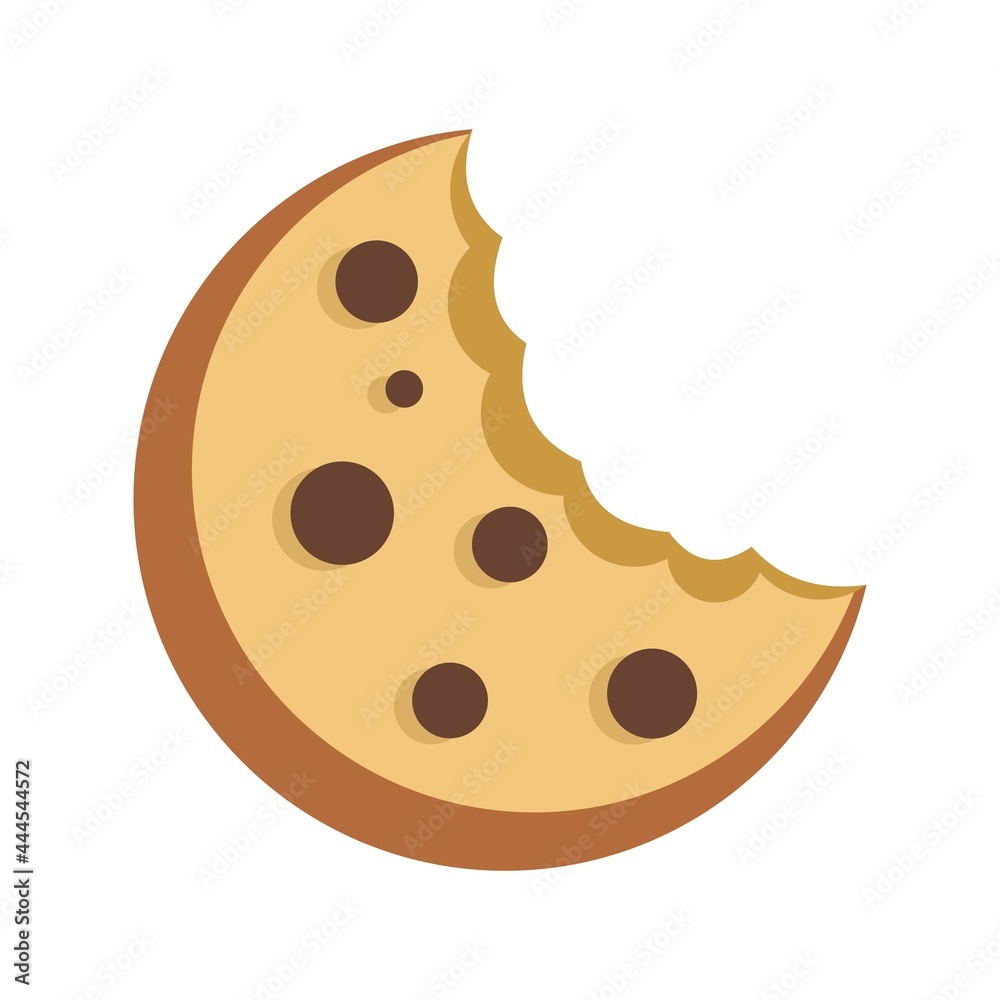 Bitten cookie icon flat isolated vector Bitten cookie icon flat isolated vector