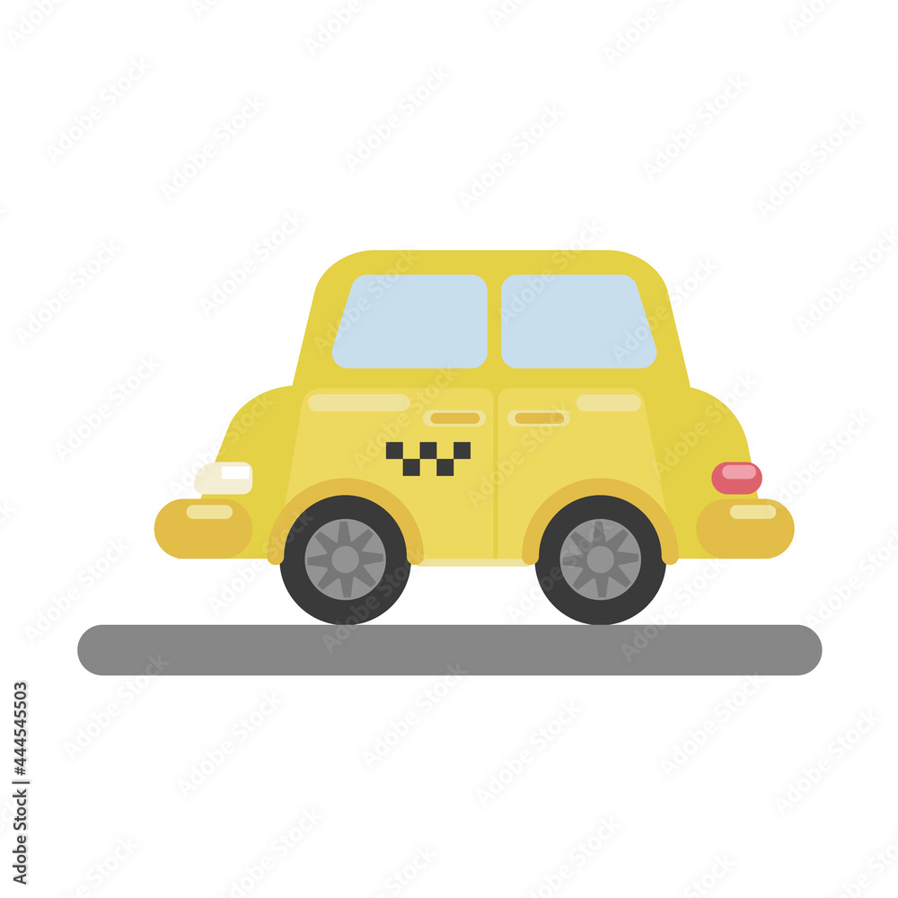 Colorful taxi icon isolated vector illustration. Car clipart.