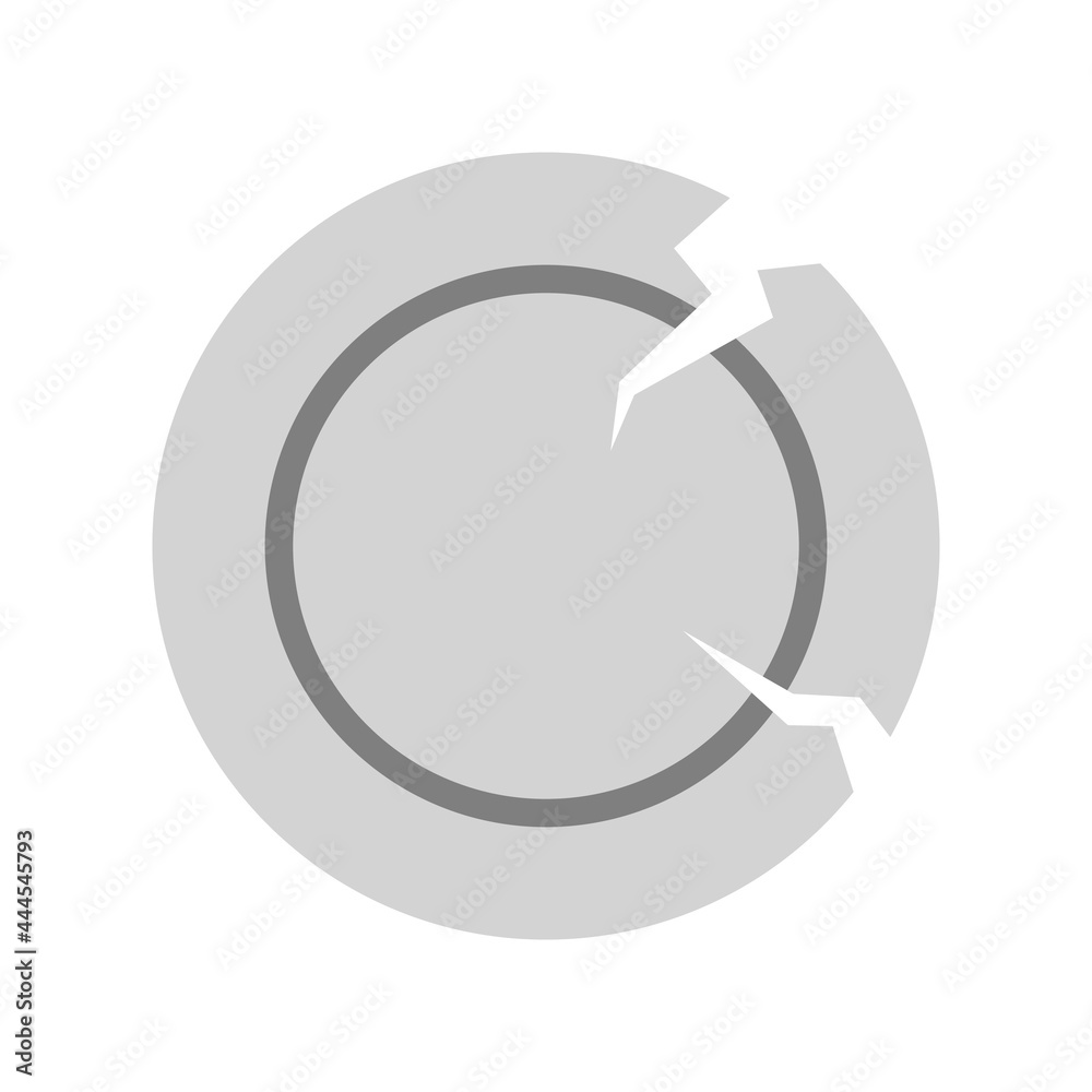 Crack plate icon flat isolated vector Crack plate icon flat isolated vector