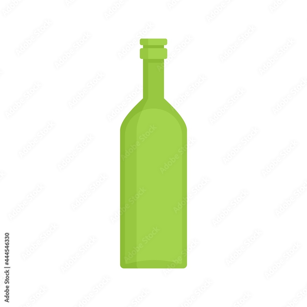 Green garbage bottle icon flat isolated vector Green garbage bottle icon flat isolated vector